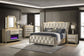 Lorient California King LED Upholstered Bed Ivory and Camel
