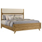 Bennett 78-inch Eastern King Upholstered Panel Bed Cream and Light Oak