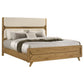 Bennett 78-inch California King Upholstered Panel Bed Cream and Light Oak