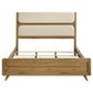 Bennett 78-inch California King Upholstered Panel Bed Cream and Light Oak