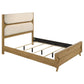 Bennett 63-inch Queen Upholstered Panel Bed Cream and Light Oak