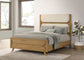 Bennett 63-inch Queen Upholstered Panel Bed Cream and Light Oak