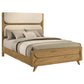 Bennett 63-inch Queen Upholstered Panel Bed Cream and Light Oak