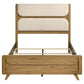 Bennett 63-inch Queen Upholstered Panel Bed Cream and Light Oak