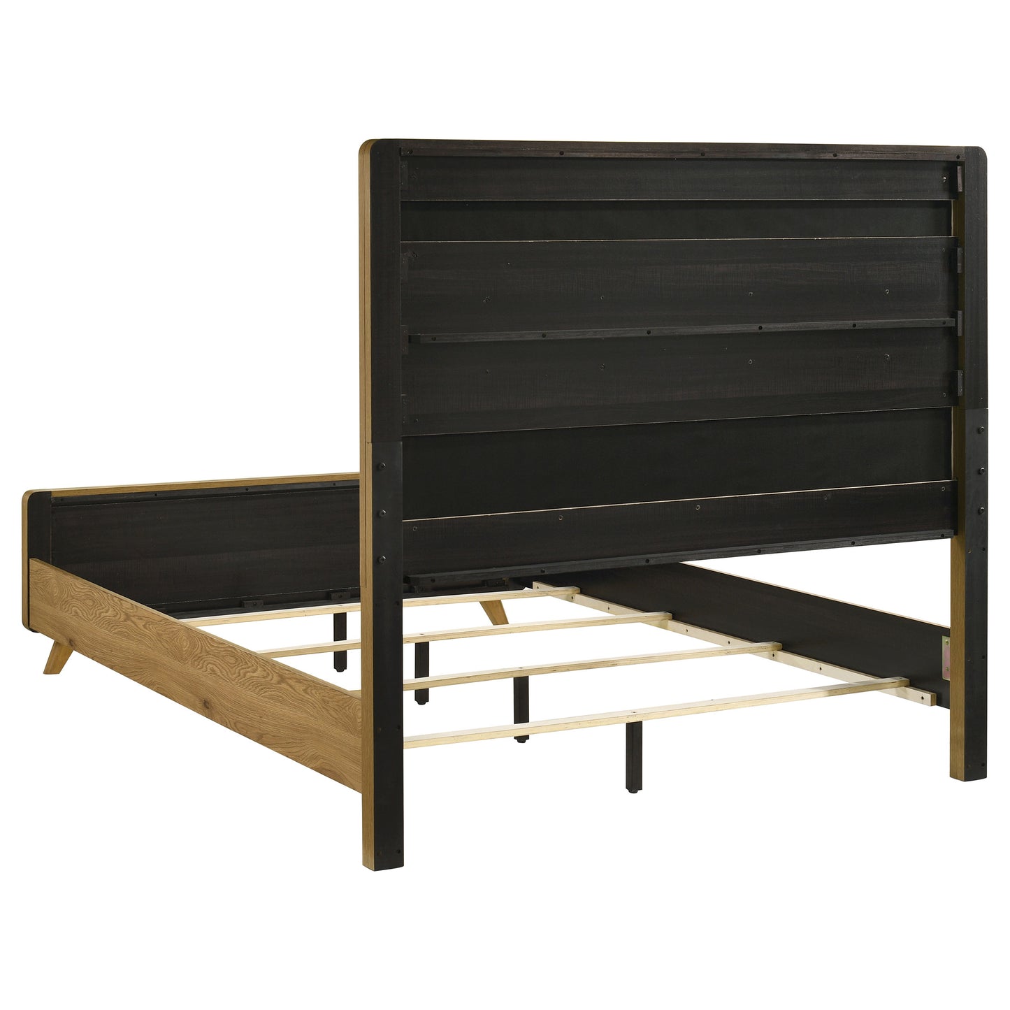 Bennett 63-inch Queen Upholstered Panel Bed Cream and Light Oak
