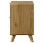 Bennett Mid-Century 2-Drawer Rubberwood Nightstand Light Oak