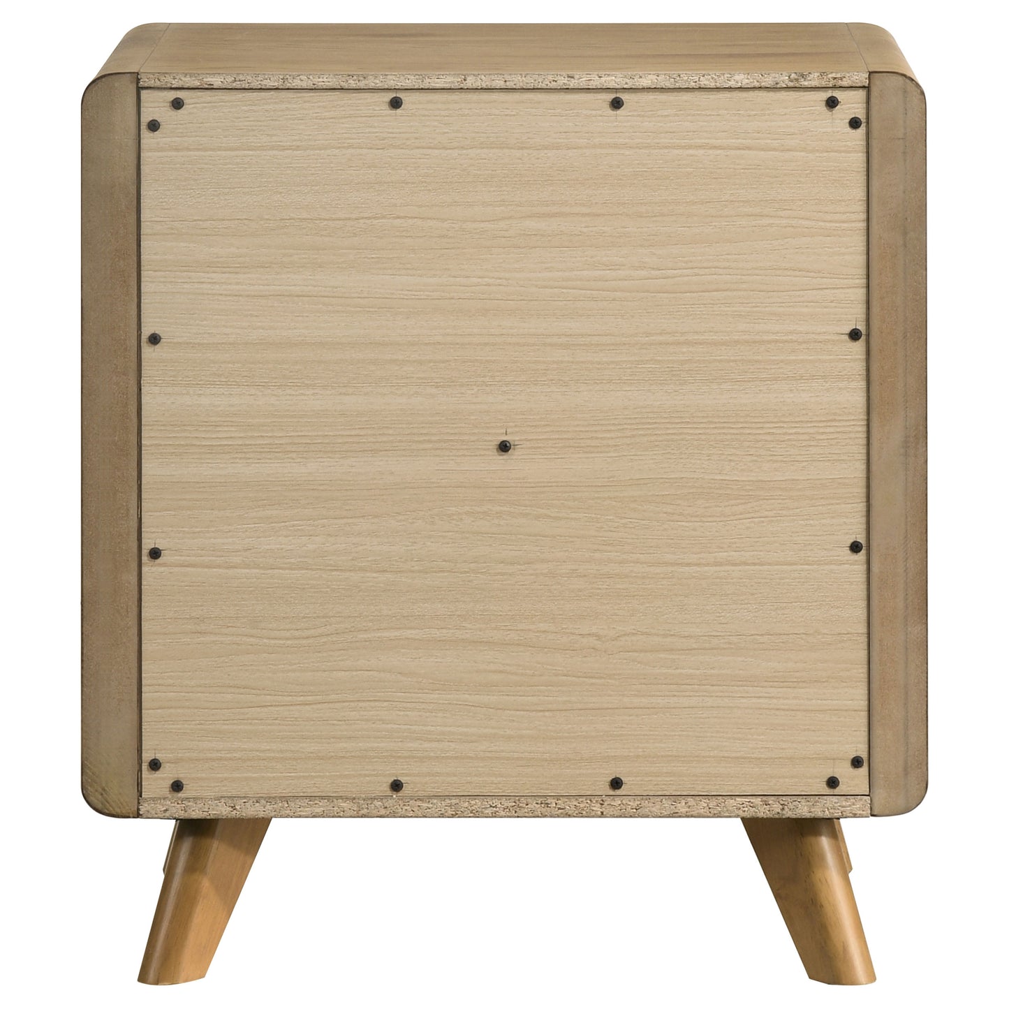 Bennett Mid-Century 2-Drawer Rubberwood Nightstand Light Oak