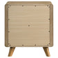 Bennett Mid-Century 2-Drawer Rubberwood Nightstand Light Oak