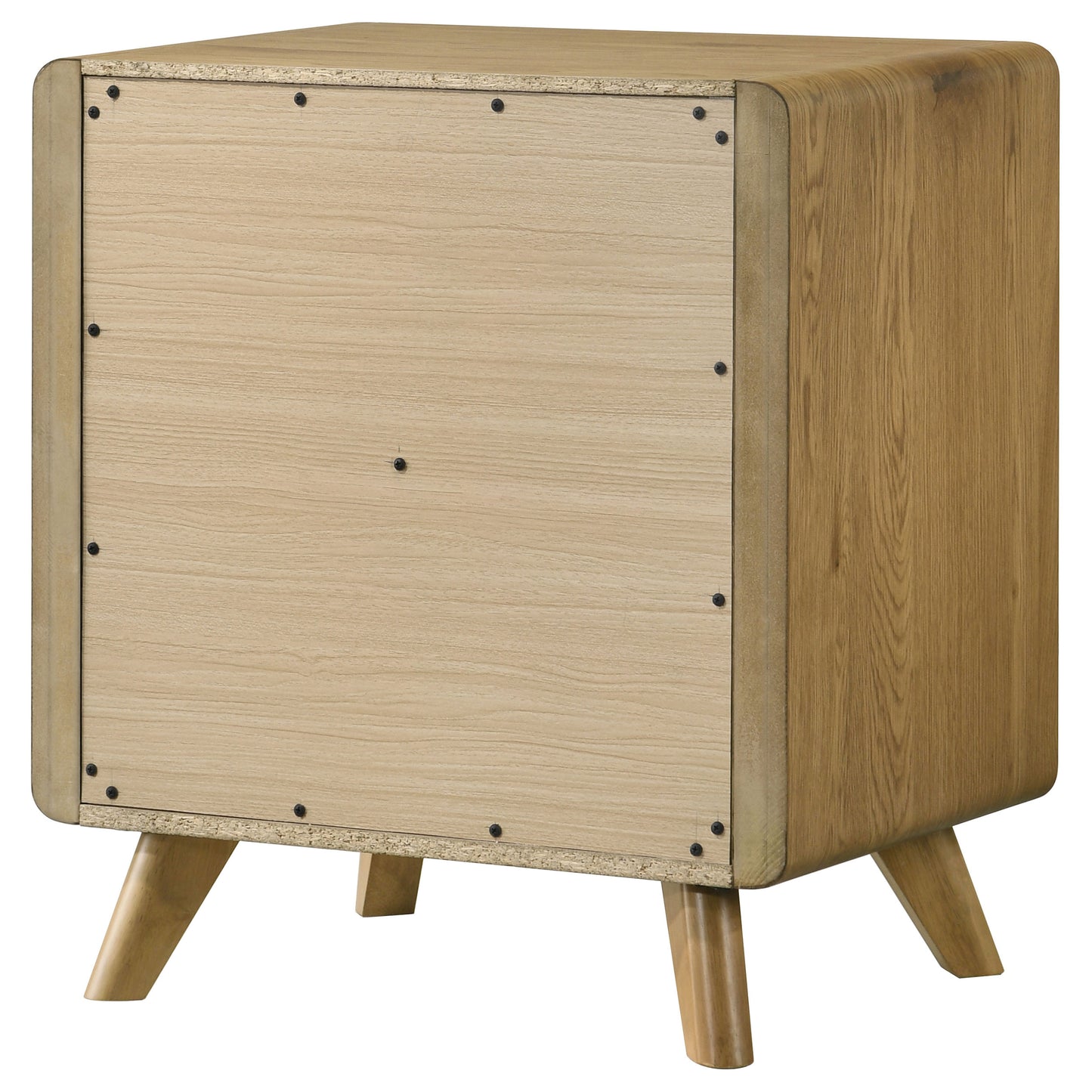 Bennett Mid-Century 2-Drawer Rubberwood Nightstand Light Oak