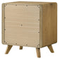 Bennett Mid-Century 2-Drawer Rubberwood Nightstand Light Oak