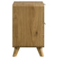 Bennett Mid-Century 2-Drawer Rubberwood Nightstand Light Oak