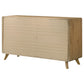 Bennett Mid-Century 6-Drawer Rubberwood Dresser Light Oak
