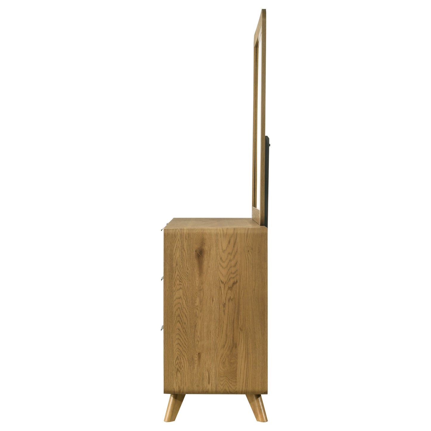 Bennett Mid-Century 2-Piece 6-Drawer Dresser and Mirror Light Oak
