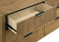 Bennett Mid-Century 2-Piece 6-Drawer Dresser and Mirror Light Oak
