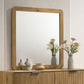 Bennett Mid-Century Square Dresser Mirror with Open-Corner Light Oak Frame