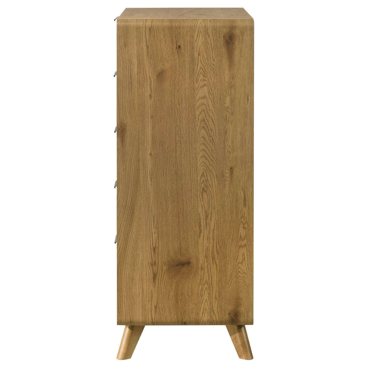 Bennett Mid-Century 5-Drawer Rubberwood Chest Light Oak