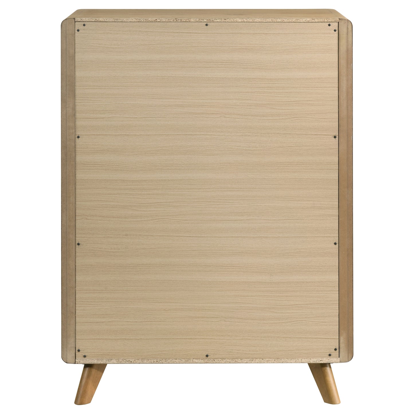 Bennett Mid-Century 5-Drawer Rubberwood Chest Light Oak