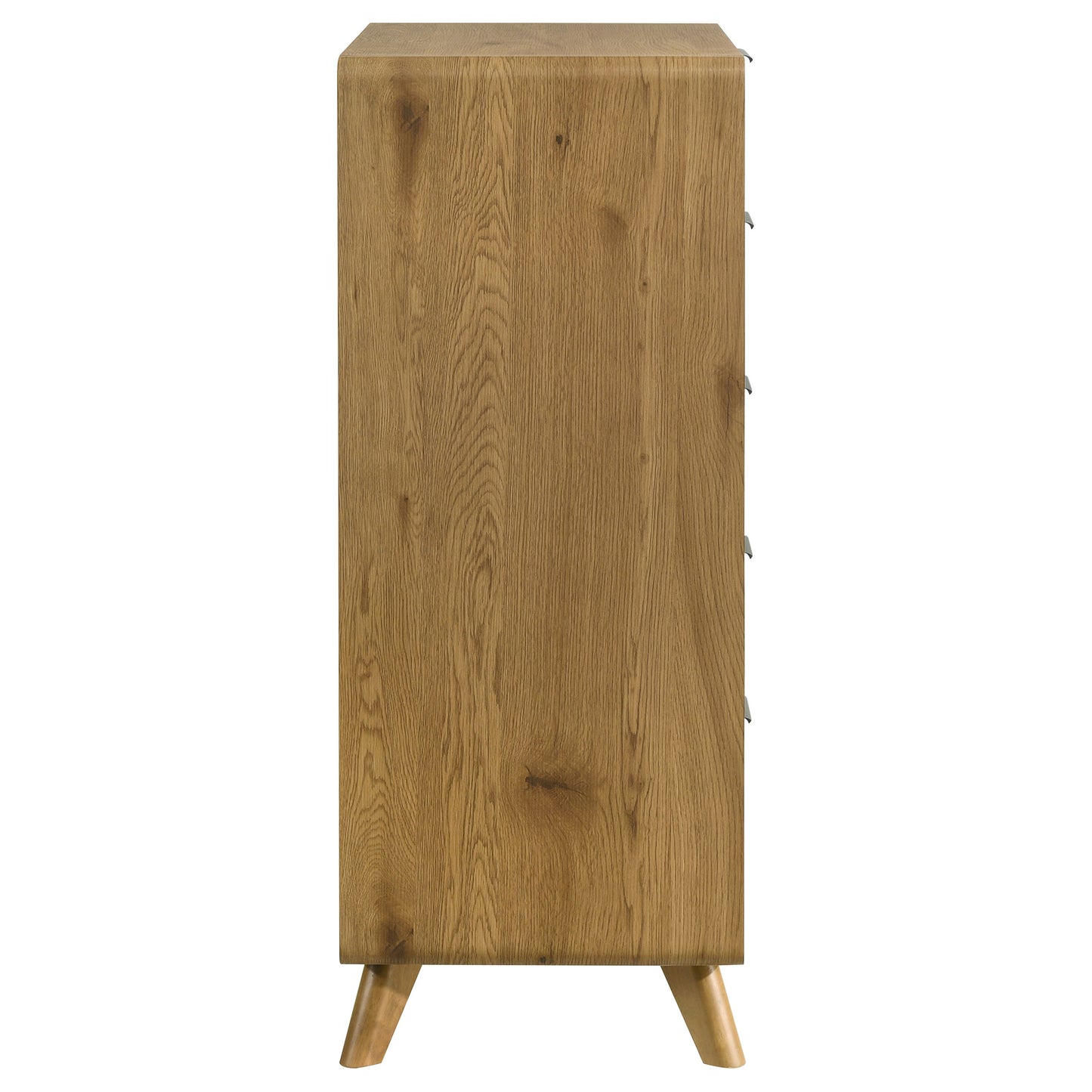 Bennett Mid-Century 5-Drawer Rubberwood Chest Light Oak