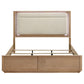Leanne Eastern King LED Panel Bed Off White and Light Oak