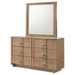 Leanne 6-drawer Sinter Stone Top Dresser and Mirror Light Oak