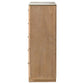 Leanne 5-drawer Sinter Stone Top Chest of Drawers Light Oak