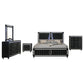 Ravenne 5-piece Velvet Upholstered Eastern King LED Bedroom Set Black