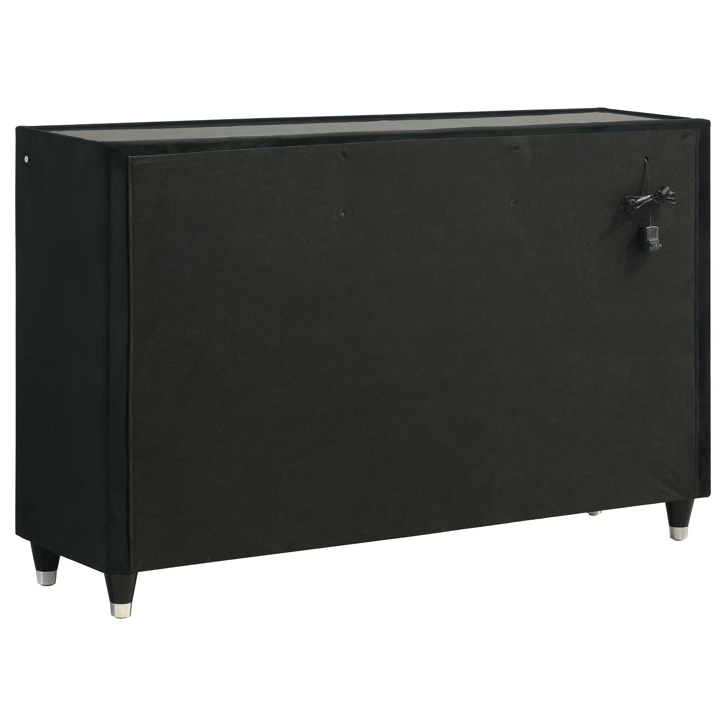 Ravenne 5-piece Velvet Upholstered Eastern King LED Bedroom Set Black