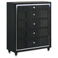 Ravenne 5-piece Velvet Upholstered Eastern King LED Bedroom Set Black