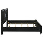 Ravenne Velvet Upholstered California King LED Panel Bed Black