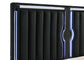 Ravenne Velvet Upholstered California King LED Panel Bed Black