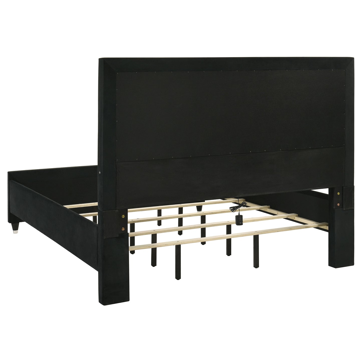 Ravenne 4-piece Velvet Upholstered California King LED Bedroom Set Black