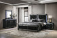 Ravenne 4-piece Velvet Upholstered Queen LED Bedroom Set Black