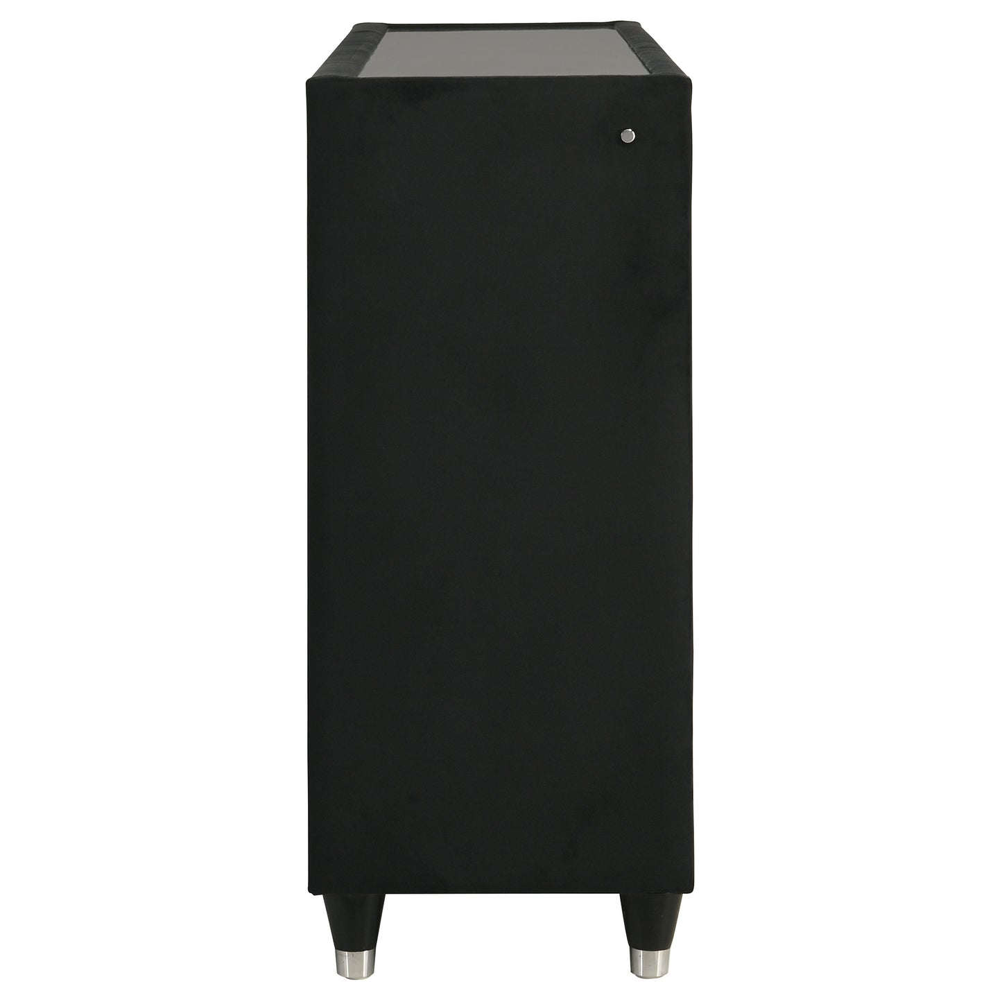 Ravenne 8-drawer Velvet Upholstered LED Dresser Cabinet Black