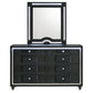 Ravenne 8-drawer Velvet Upholstered LED Dresser and Mirror Black