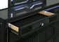 Ravenne 8-drawer Velvet Upholstered LED Dresser and Mirror Black