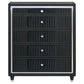 Ravenne 5-drawer Velvet Upholstered LED Chest of Drawers Black