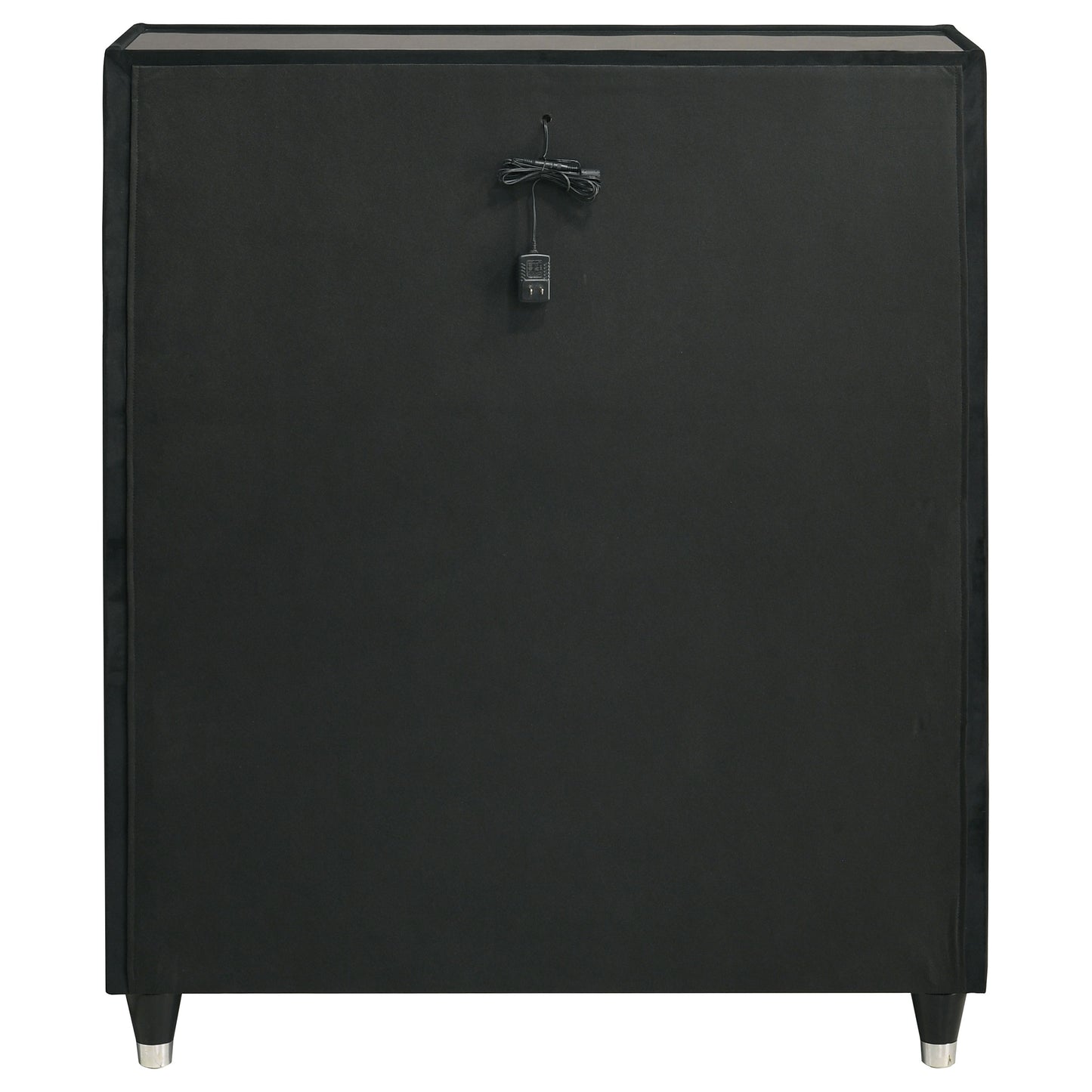 Ravenne 5-drawer Velvet Upholstered LED Chest of Drawers Black