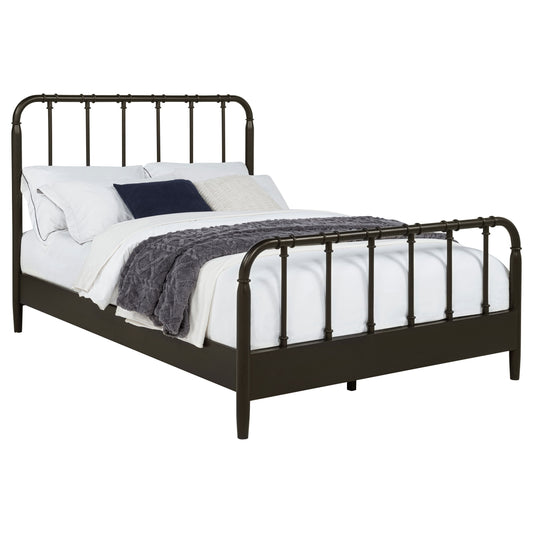 Rocco All Wood Water Pipe Open Frame Queen Bed Dark Bronze
