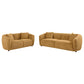 Aleisha 2-piece Fabric Upholstered Sofa Set Mustard Yellow