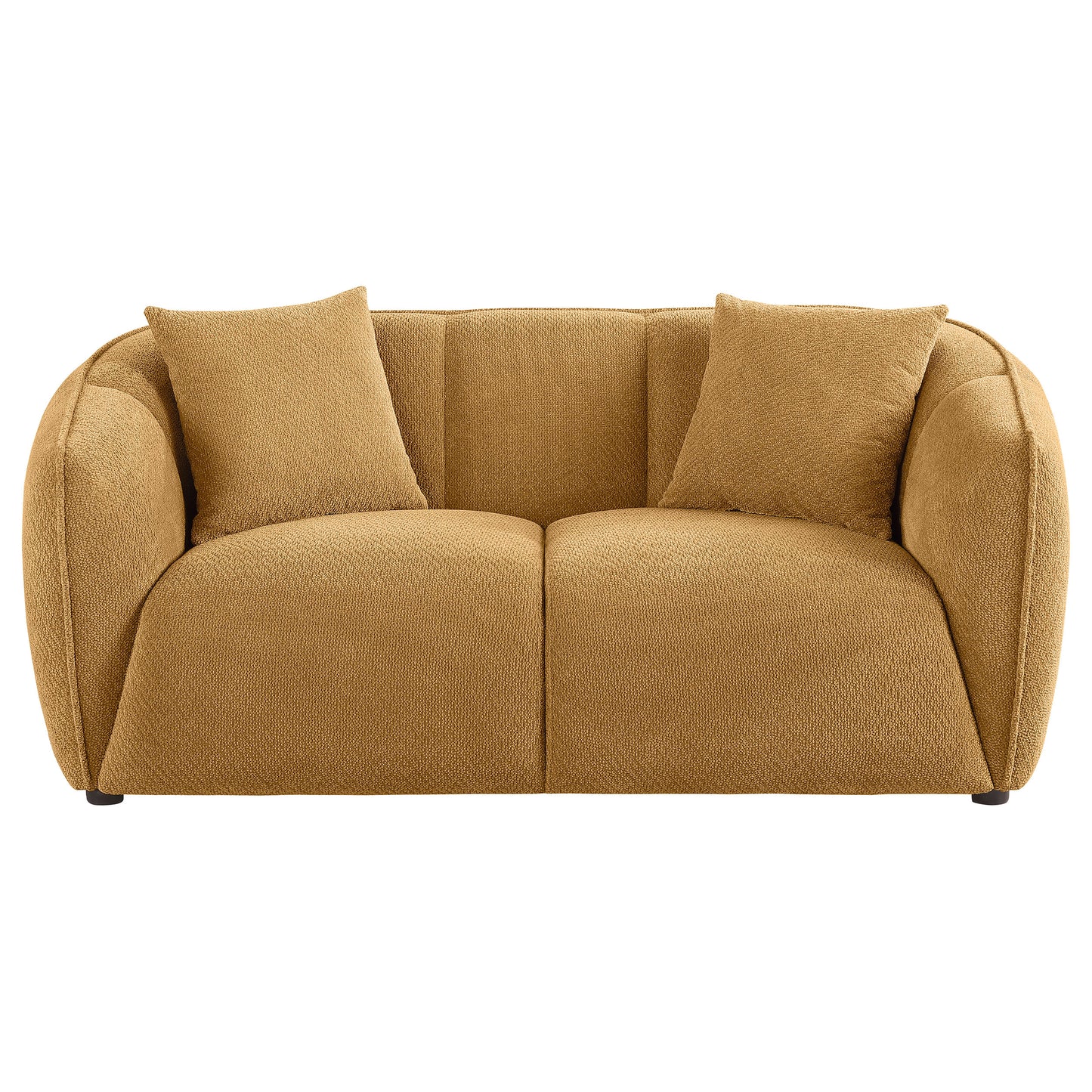 Aleisha Fabric Upholstered Loveseat Mustard Yellow