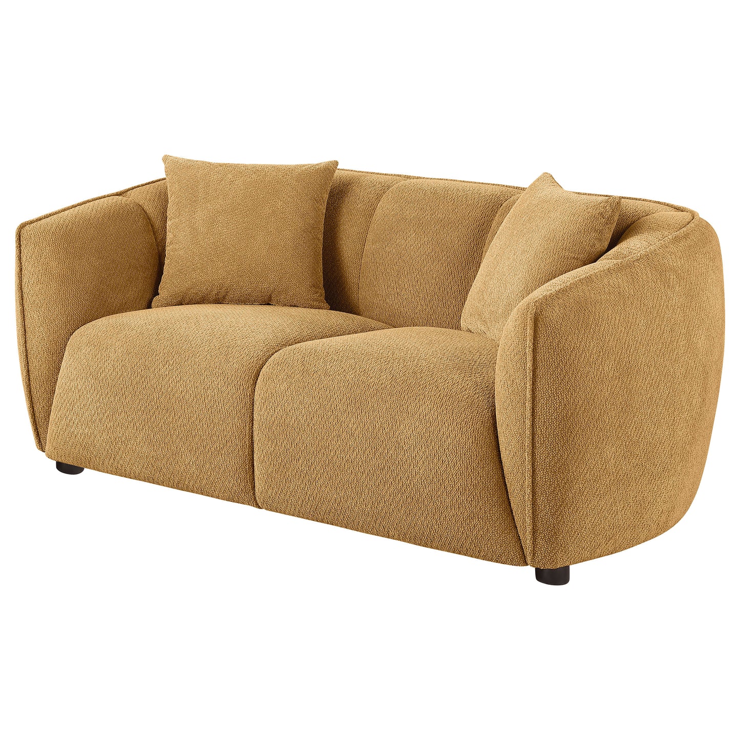 Aleisha Fabric Upholstered Loveseat Mustard Yellow