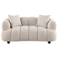Whitney Contemporary Channel Tufted Woven Fabric Upholstered Loveseat