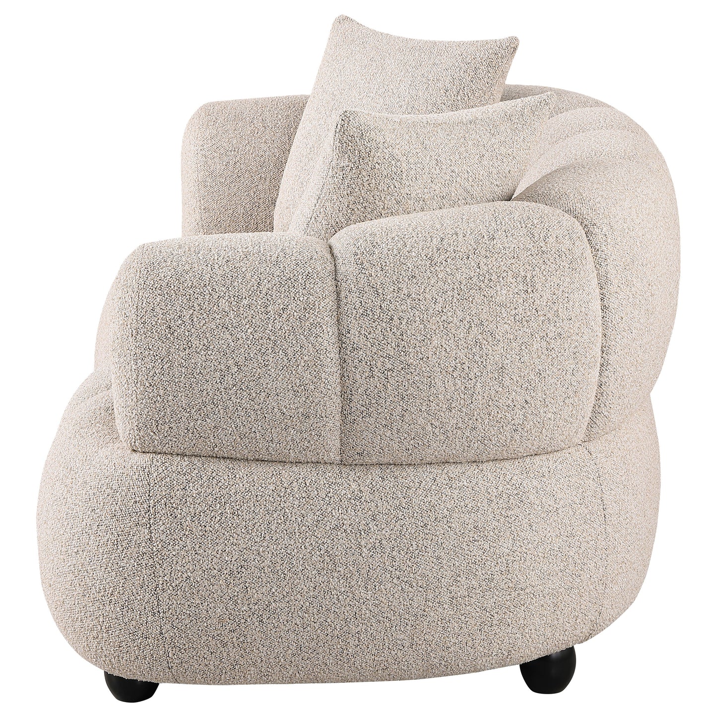 Whitney Contemporary Channel Tufted Woven Fabric Upholstered Loveseat