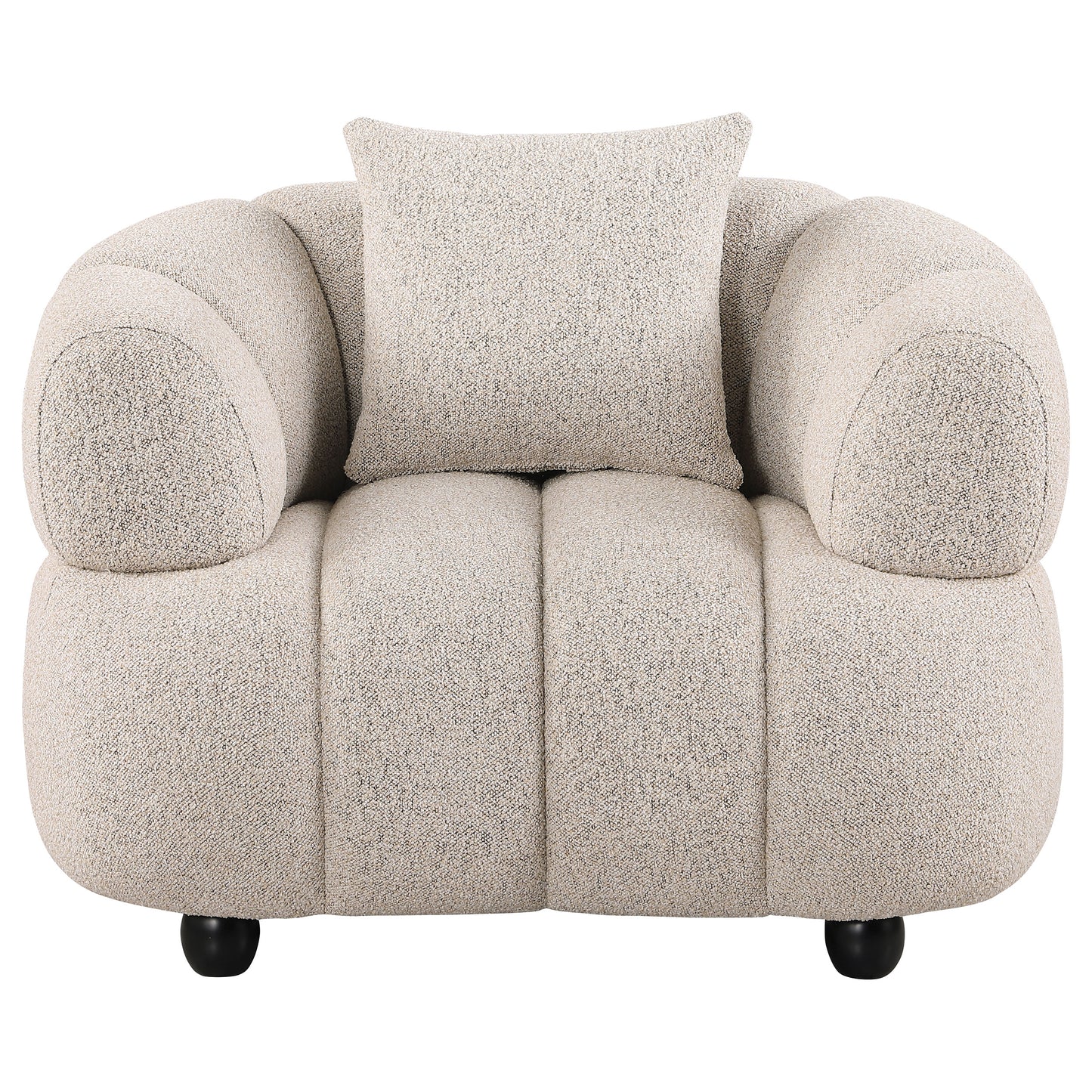 Whitney Contemporary Channel Tufted Woven Fabric Upholstered Accent Chair