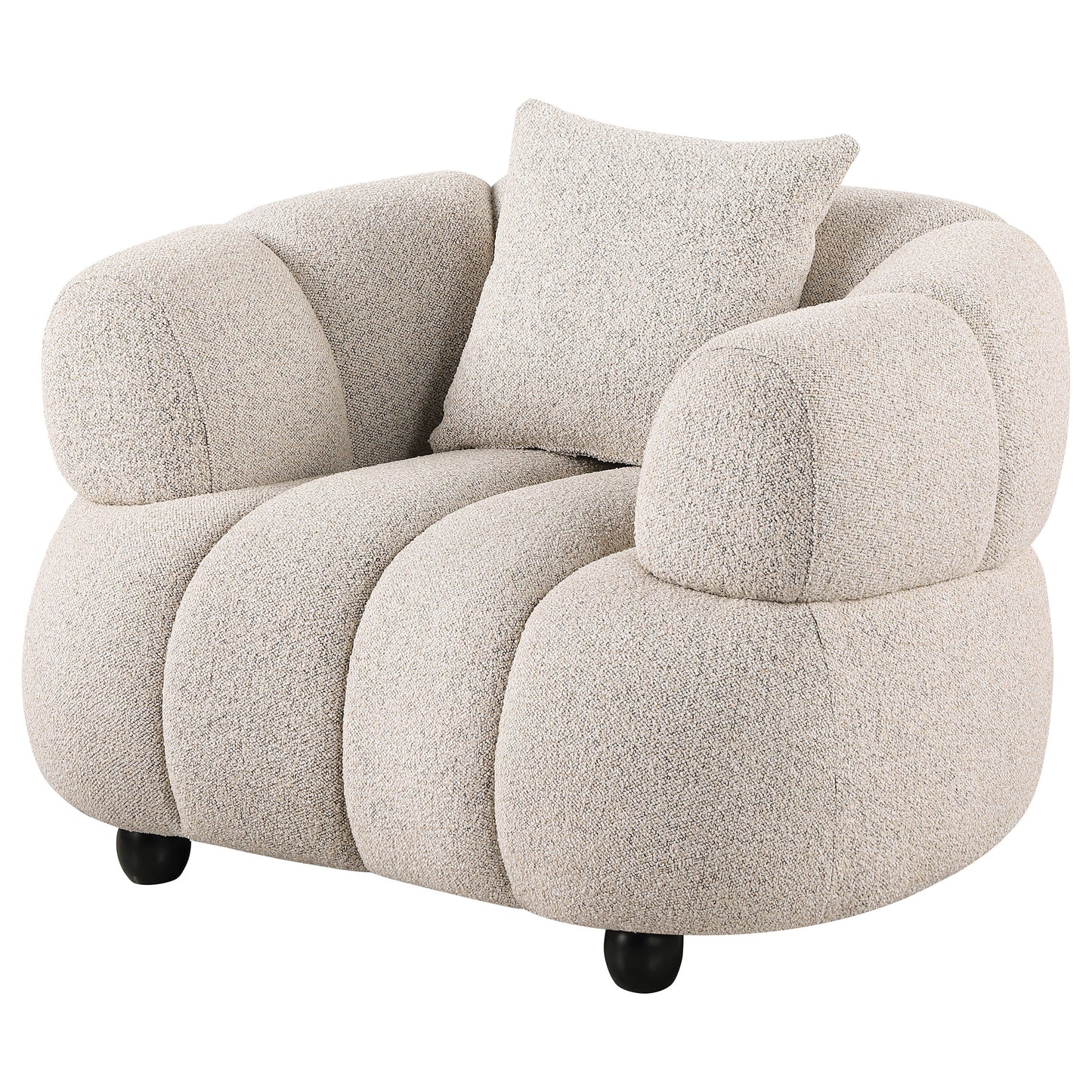 Whitney Contemporary Channel Tufted Woven Fabric Upholstered Accent Chair