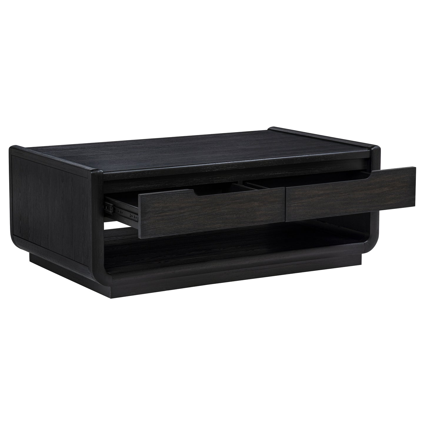 Leandro 2-drawer Wood Cocktail Coffee Table Burnished Black
