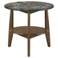 Bradley Round SmartTop End Side Table Smokey Grey and Dark Brown