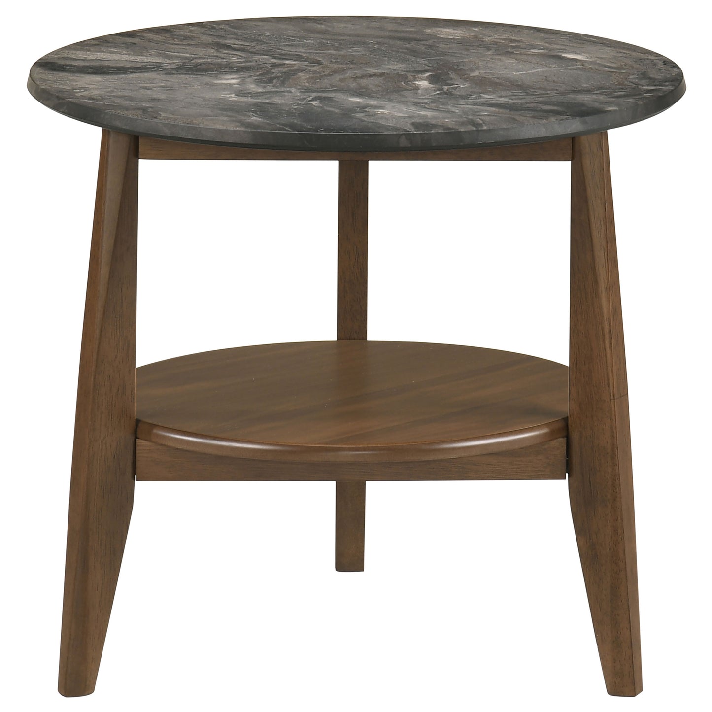 Bradley Round SmartTop End Side Table Smokey Grey and Dark Brown