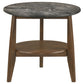 Bradley Round SmartTop End Side Table Smokey Grey and Dark Brown