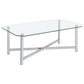 Cronin Rectangular Tempered Glass Top Cocktail Coffee Table Chrome